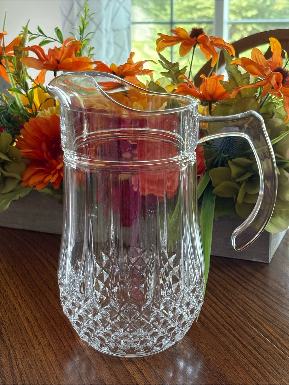 Vintage Crystal D’Arques Longchamp Pitcher 48 oz